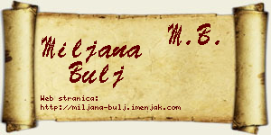Miljana Bulj vizit kartica